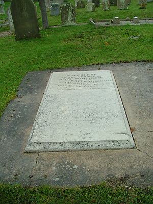 Ann Borrow's new restored grave.