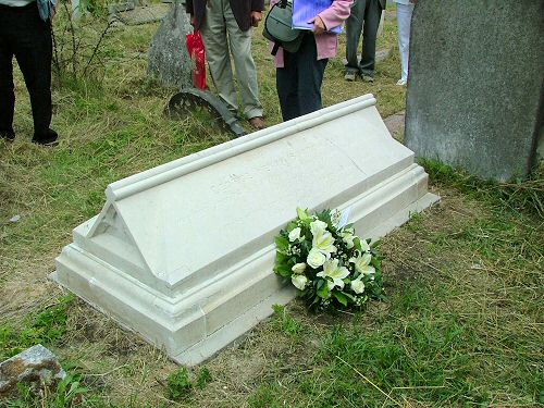 George Borrow's new restored grave.